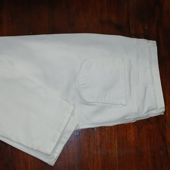 JUST BLACK BRAND DISTRESSED WHITE DENIM JEANS,  SIZE 32 PETITE - Picture 6 of 7